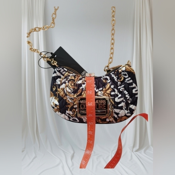 Versace Jeans Couture Quilted Crossbody Bag Gold Chain - Picture 6 of 12